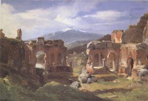 Achille-Etna Michallon Ruins of the Theater at Taormina (Sicily) (mk05) china oil painting image